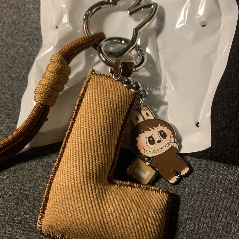 POP MART Pin for Love Pendant: CONFIRMED LETTER L brown cute labubu